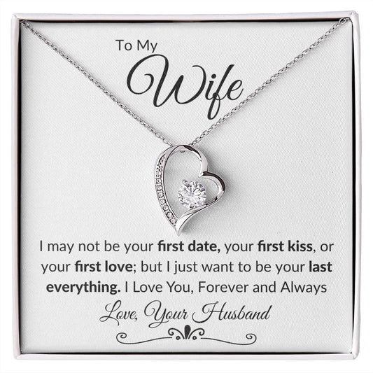 To My Wife Forever Love Necklace WHT BLK
